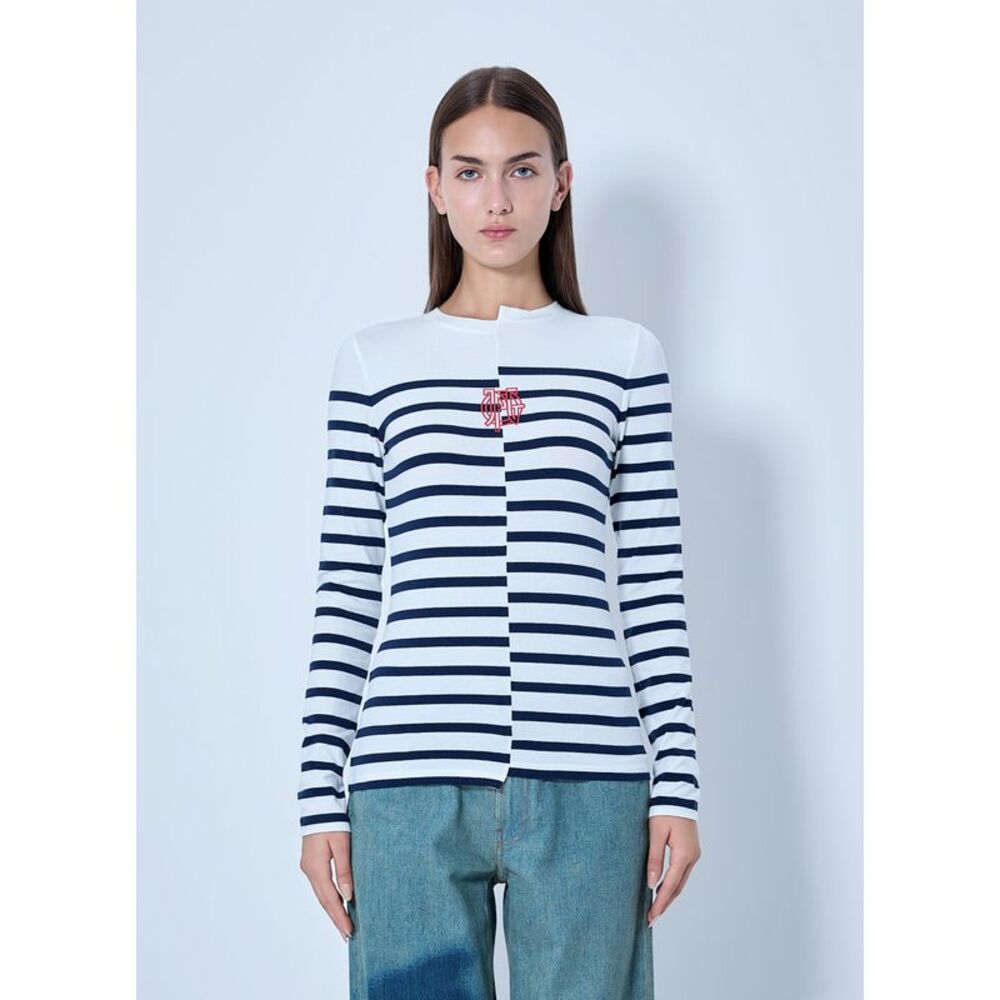 Jean Paul Gaultier Women Striped Crewneck Long-Sleeve Top